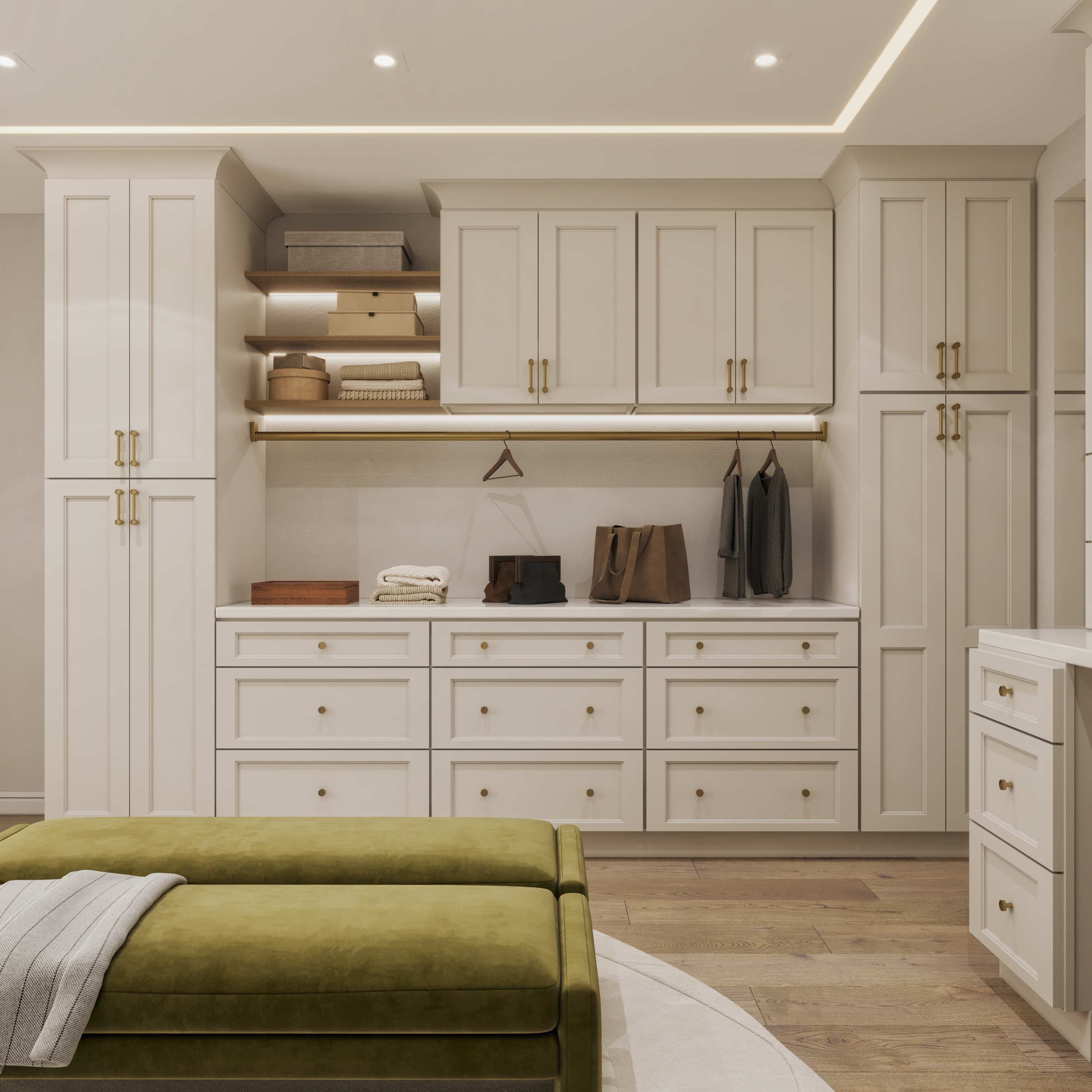 Dove White Double Shaker closet
