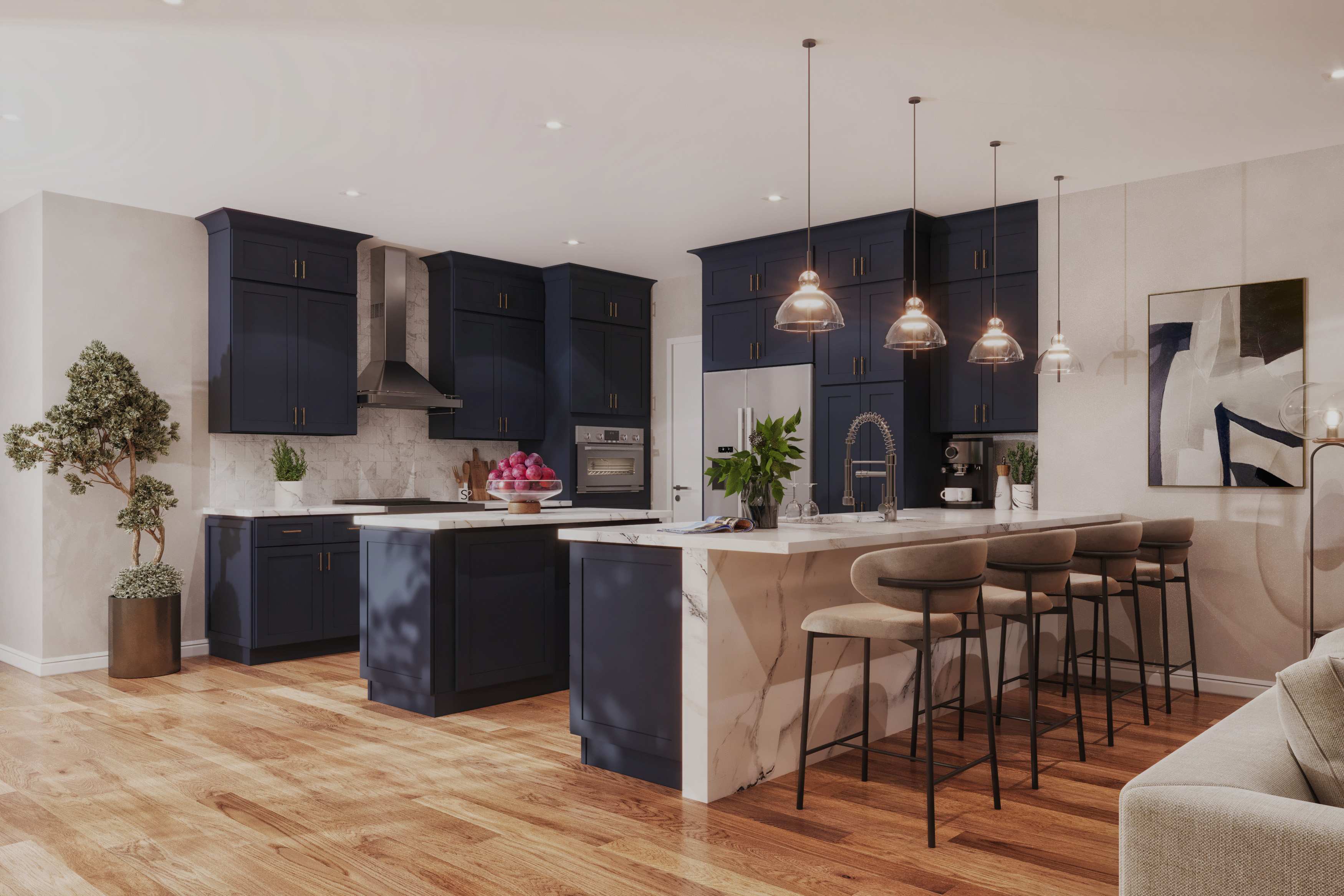 Navy Blue Shaker Charm kitchen