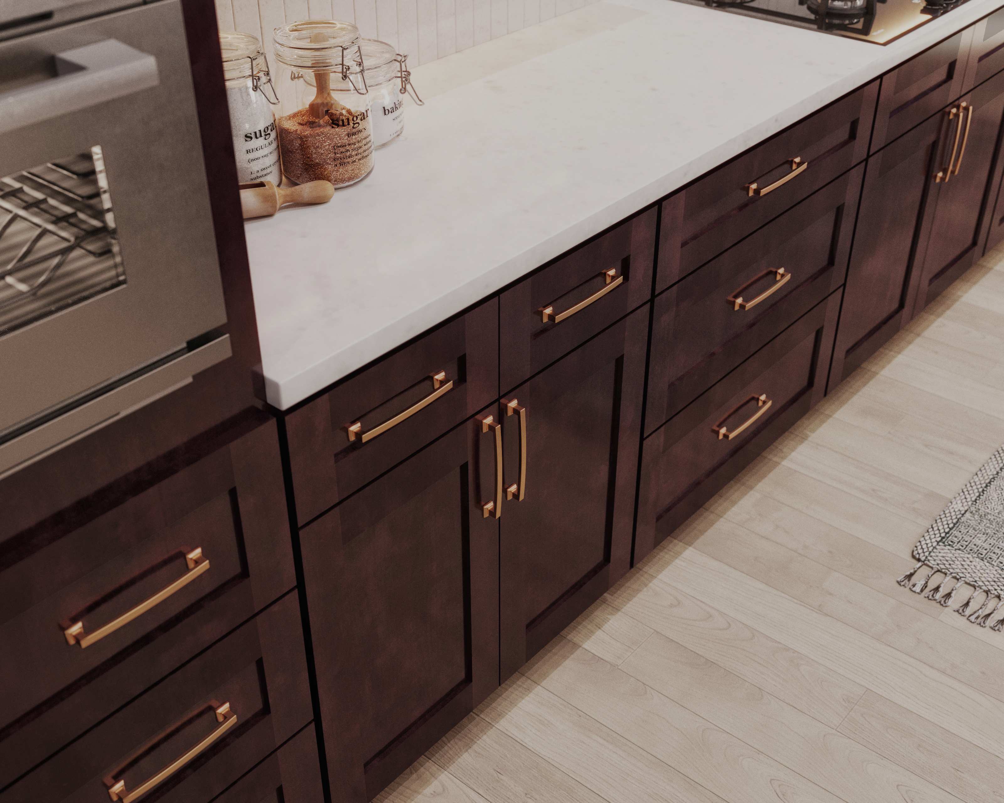 Shaker Essential cabinetry in a finished interior